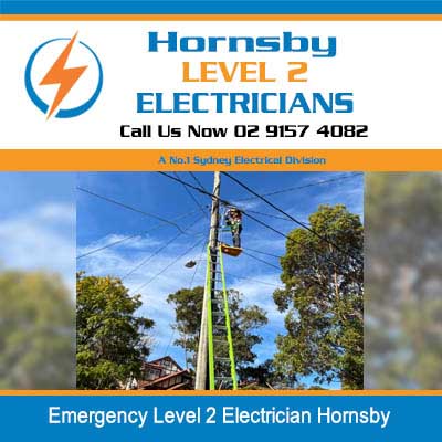Urgent overhead power line repair in Hornsby