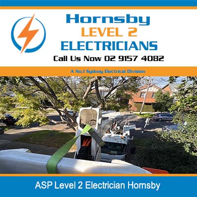 ASP level 2 electrician working on power lines in Hornsby