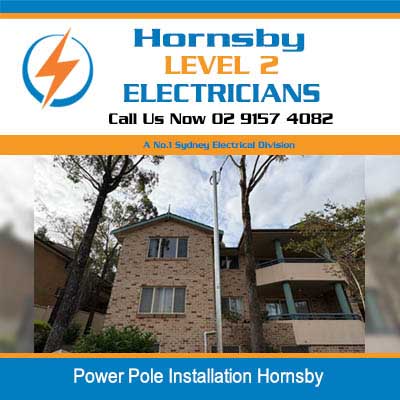 new private power pole installed at residential in Hornsby